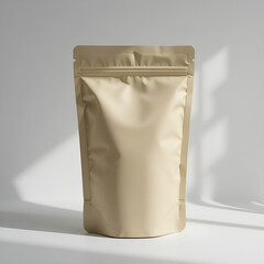 Clean matte snack pouch with smooth texture, subtle curves.