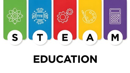 Steam education concept with science technology engineering arts math