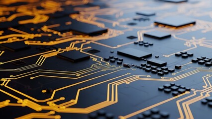 Close up of a complex computer circuit board