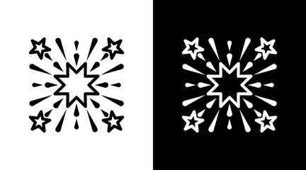 Fireworks With Icon Set Design