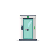 Modern elevator design with clean lines showcasing sustainable energy concept and futuristic © LgsDesign