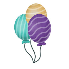 Warna-warni	Colorful Striped Party Balloons for Celebration Decoration