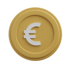 Obraz premium 3D Euro Coin Icon — EUR Currency, European Money, Finance and Forex Illustration