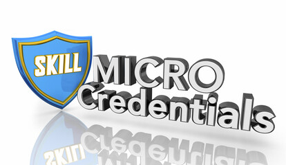 Microcredentials Badge Course Certification Nanodegree 3d Illustration