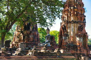 ワット プラ マハータート　วัดมหาธาตุ　Buddha head in the roots of a Bodhi tree