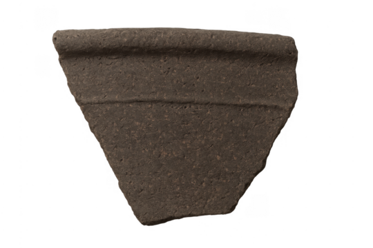 Ancient ceramic rim sherd archaeological artifact fragment