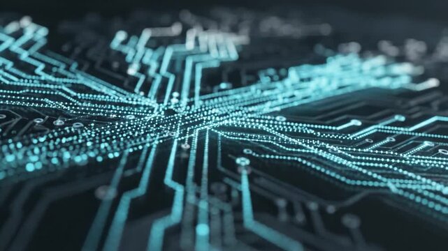Abstract circuit board close up computer technology concept