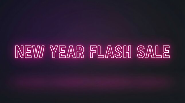 New Year Flash Sale Neon Signage. - Powered by Adobe