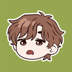 Cute Boy Angry Cartoon Expression Sticker