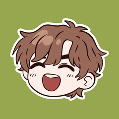 Cute Boy Angry Cartoon Expression Sticker
