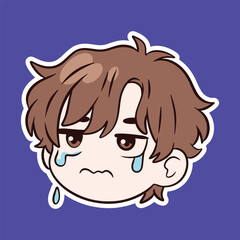 Cute Boy Angry Cartoon Expression Sticker