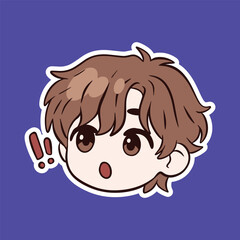 Cute Boy Angry Cartoon Expression Sticker