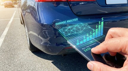 Car damage analysis app estimating repair costs after a minor accident
