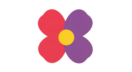 Fototapeta premium Abstract floral design with overlapping petals and a central yellow element