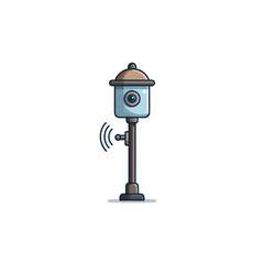 Fototapeta premium Stylized illustration of a modern surveillance system monitoring device with wireless connectivity