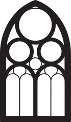 Black Gothic Rose Window Architectural Element Silhouette gothic window architecture
