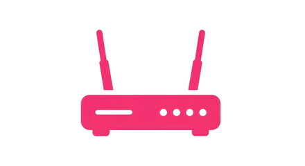 Obraz premium Pink router icon on transparent background for internet and network