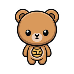 Sweet Baby Bear Mascot with Honey Jar
