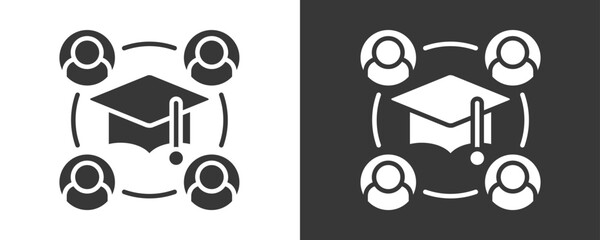 Scholarship Icon Set Vector Collection Isolated In Black And White