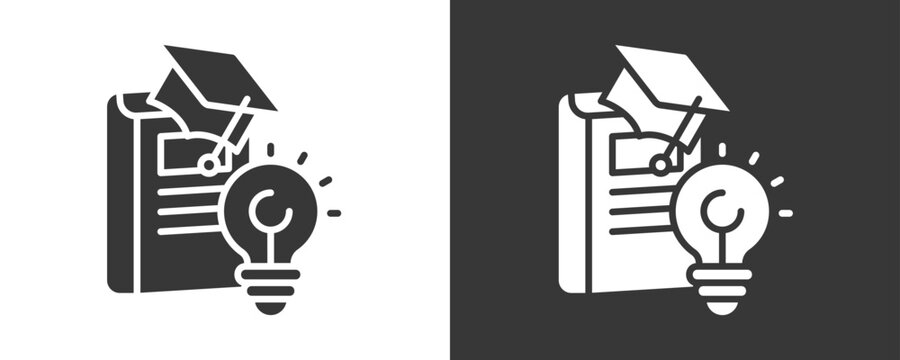 Dissertation Icon Set Vector Collection Isolated In Black And White