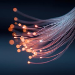 Abstract Light Trails with Soft Glow on Dark Background