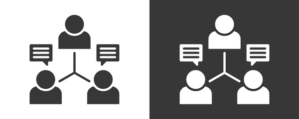 Team Communication Icon Set Vector Collection Isolated In Black And White