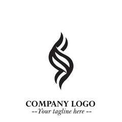 Obraz premium Elegant Black Wave Logo Symbol on a Clean White Background for Modern Minimalist Branding Design Art