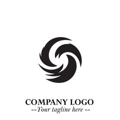 Elegant Black Wave Logo Symbol on a Clean White Background for Modern Minimalist Branding Design Art