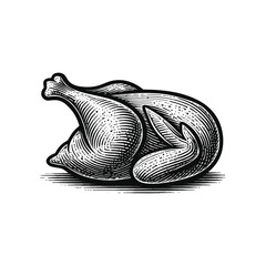 Vintage Whole Roasted Chicken Engraving