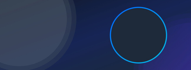 Dark blue gradient template with neon ring circle copy space