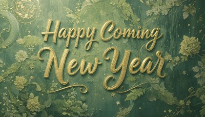 Happy Coming New Year 2026 elegant handwritten script.