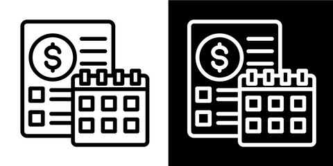 Monthly Statement  Icon Set White Style Collection