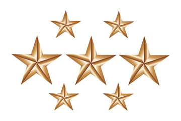 Fototapeta premium Set of Gold Stars Emblems Arranged in Decorative Pattern for Awards and Celebration