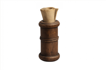 Old scroll in wooden holder representing ancient history