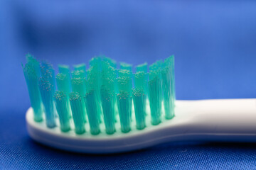 Artistic Picture of the Tip of a Toothbrush with empty Space for Text - High Quality for Dentists. High quality photo