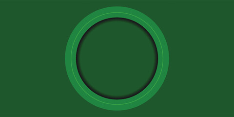 Minimalist abstract graphic of a green circular frame with an inner shadow on a dark green background. © Ahmad