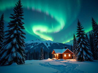 Aurora Winter Cabin