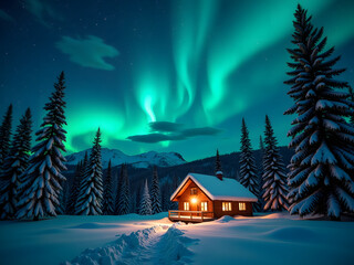 Aurora Winter Cabin