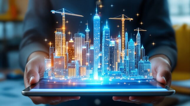 Augmented Reality City Concept Held Over Tablet - Powered by Adobe