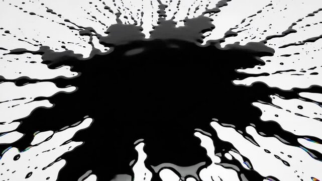 Abstract Black Ink Splatter on White Surface - A Visual Symphony.
