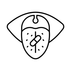 Swallowing medicine icon