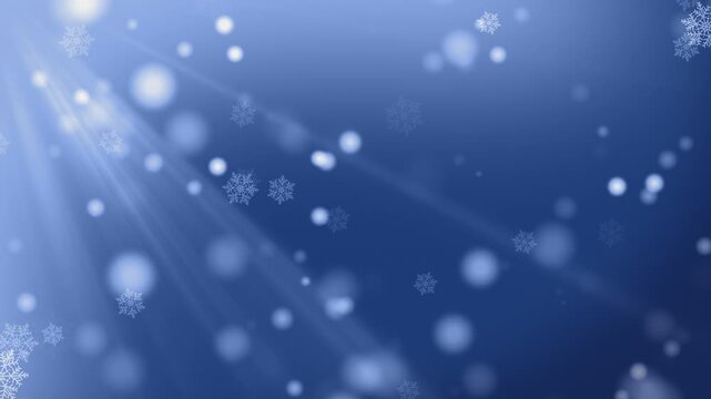 Christmas background, Beautiful realistic snow flakes falling animation on a colorful screen background, perfect for winter themes, Christmas videos, festive intros, and background effects. - Powered by Adobe