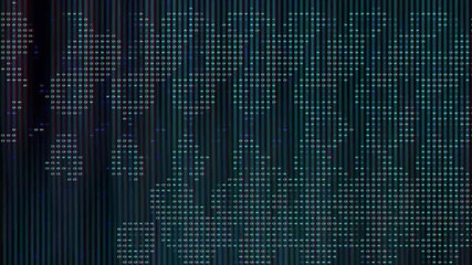Dynamic digital matrix with streaming green data flow effect - Powered by Adobe