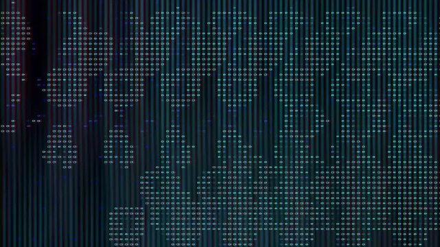 Dynamic digital matrix with streaming green data flow effect