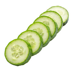 sliced cucumber isolated on white background