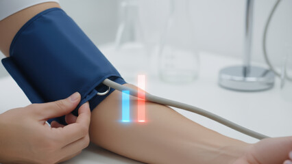 Blood pressure cuff arm healthcare medical technology longevity health monitoring patient care clinic medical device wellness measurement pulse