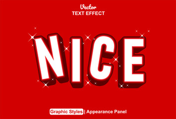 Nice text effect with red color can be edited.
