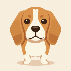 Cheerful Beagle Cartoon Icon AI