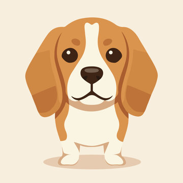 Cheerful Beagle Cartoon Icon AI
