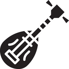 Biwa Japanese Music Glyph Icon Vector